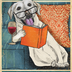 Book And Wine Lovers Poster Labrador Retriever Dog Lovers Gifts That's What I Do I Read Book I Drink Wine Poster Home Decor Poster