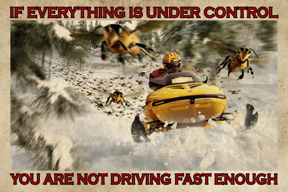 Snocross Poster Snowmobile If Everything Is Under Control Wall Art Home Decor Poster Print